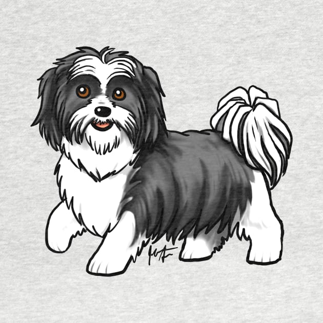 Dog - Shih Tzu - White and Black by Jen's Dogs Custom Gifts and Designs